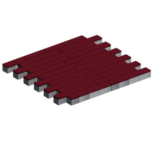 Тротуарная плитка Кроссбар Хэви Лонг, 100 мм, винный, гладкая: фото